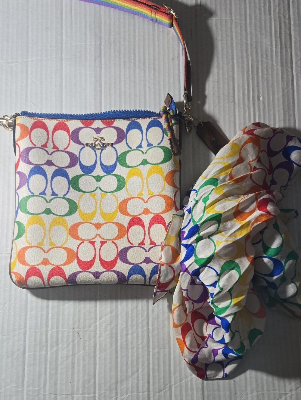 Coach Rainbow Signature Crossbody Bag - Multicolor